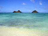 The 'Mokes', as seen from Lanikai beach.