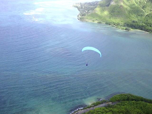 Looking down at another glider