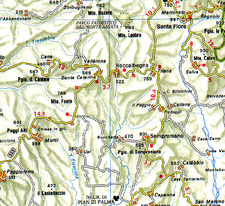 The crash site is just south of Roccalbegna