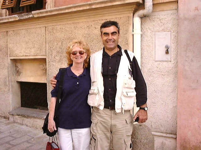 Teddie with our friend, Peppone