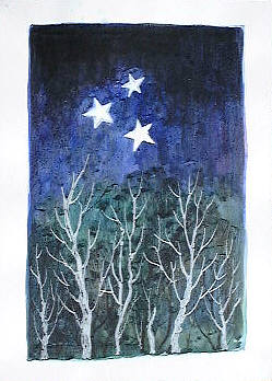 One of the several paintings the students did