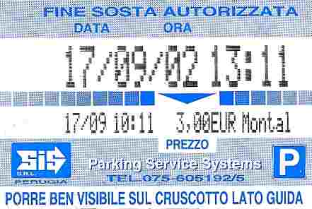 Instead of parking meters, you buy a little parking permit