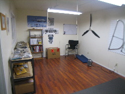 The prop stays on the wall until the engine is mounted.